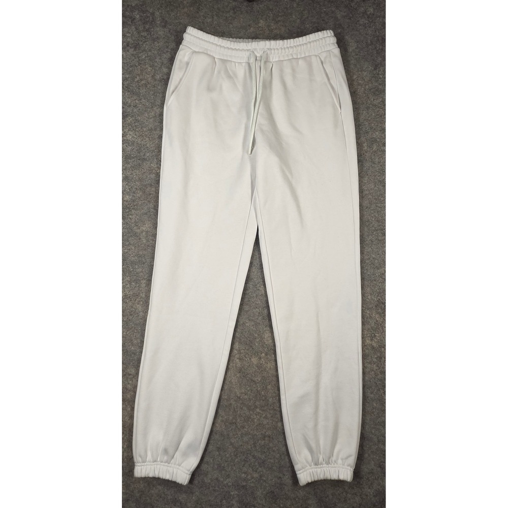 Fabletics Luxe 360 White Jogger Sweatpants Medium Tall Comfy